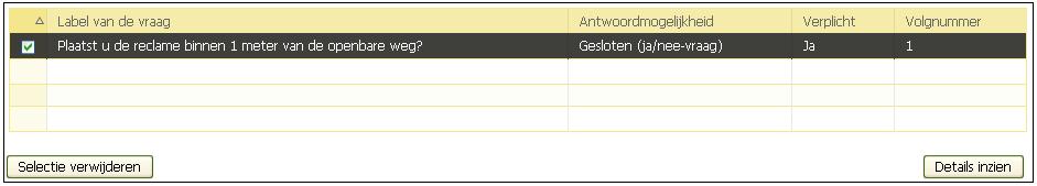 Deel 2: Omgevingsloket online beheren 11.Om een vraag te wijzigen, selecteer je de betreffende vraag en klik je op 'Details inzien'.