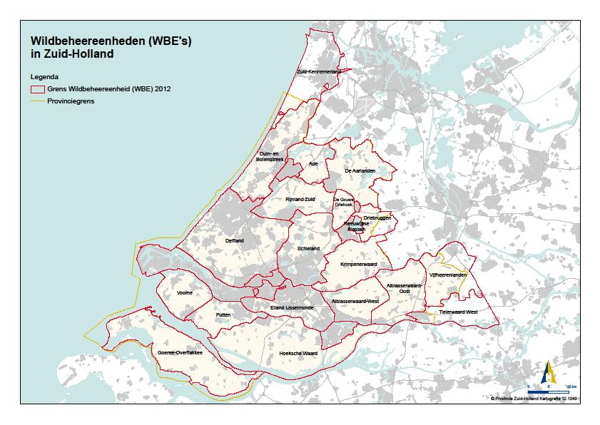 Figuur 1 Werkgebied Faunabeheereenheid Zuid-Holland en ligging wildbeheereenheden. 3. Verspreiding en aantalsontwikkeling De smient is een algemeen voorkomende eend in Eurazië.