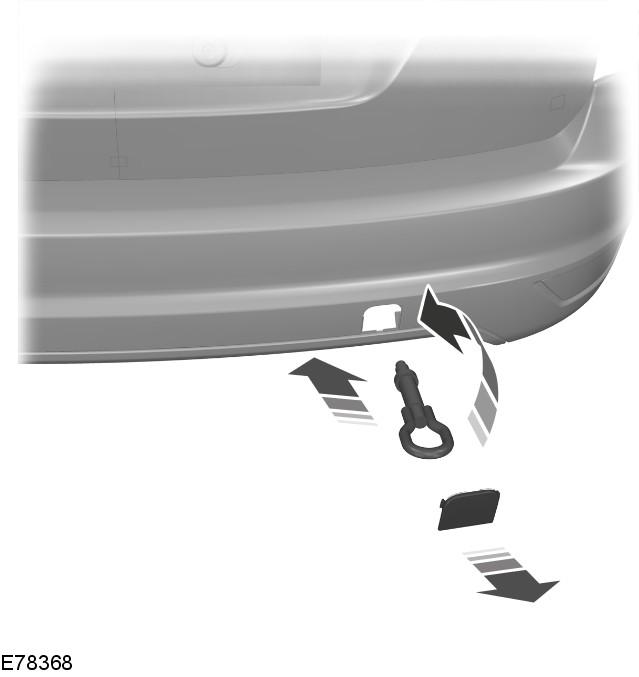 : Bij wagens met een trekhaak kan het sleepoog aan de achterzijde niet worden aangebracht. Gebruik de trekhaak voor het slepen van een auto.