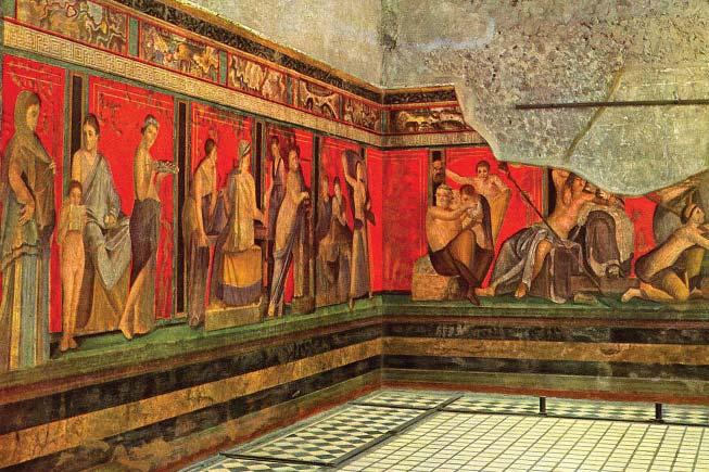 SCHILDERKUNST 22. Van de Romeinse schilderkunst is een heel duidelijk beeld omdat veel schilderingen bewaard gebleven zijn, in tegenstelling tot de Grieken.
