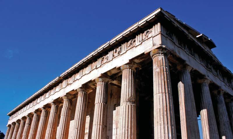 BOUWKUNST Tempel van Hephaestus 449-445 v.chr. DE DORISCHE STIJL DE IONISCHE STIJL DE KORINTSCHE STIJL De Grieken vereerden goden die ze mochten of van wie ze hulp nodig hadden.