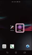 4 Tik op en [MHC-V90DW] op de Xperia. 5 Start het afspelen van muziek op de Xperia en pas het volume aan.