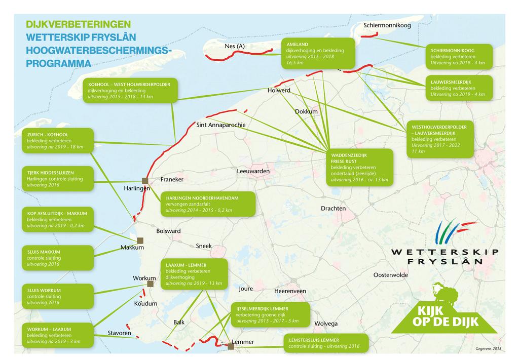 Op deze kaart ziet u de dijkverbeteringen zoals ze vanaf 2015 gepland staan. Op www.woudagemaal.nl vindt u onder het kopje Educatie nog meer lesmateriaal over waterbeheer.