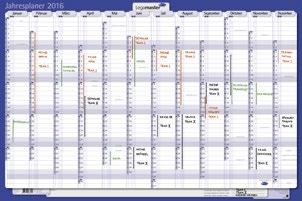 3 4 5 6 3 Verticale kartonnen jaarplanner voor persoonlijk gebruik n Jaarplanner met de maanden aan de bovenkant en de dagen langs de zijkant (alleen de