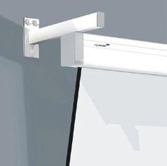 PROJECTIE Accessoires voor projectieschermen Plafondbeugels Voor installatie van een projectiescherm in een hoge ruimte of onder een verlaagd plafond zijn speciale plafondbeugels beschikbaar.