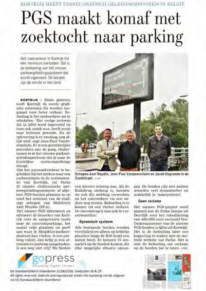 3.3. PARKEERGELEIDINGSSYSTEEM Het parkeergeleidingssysteem (afgekort: PGS) dat in Kortrijk was opgesteld, dateerde van 2010.