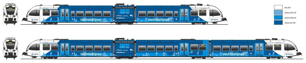 4. De nieuwe treinen 8 driedelige en 6 tweedelige treinen Huisstijl Witte koppen ->