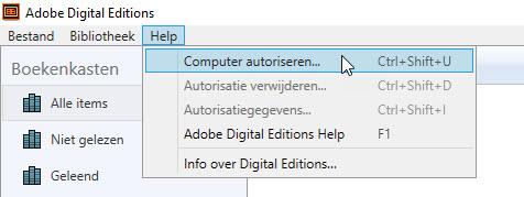 Autoriseer je computer en e-reader Stap 3. Nu je een Adobe ID hebt aangemaakt en Adobe Digital Editions hebt geïnstalleerd op je laptop of pc, moet je je computer en e-reader nog autoriseren: 1.