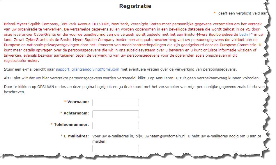 Registratie nieuwe gebruiker Als dit de eerste keer is dat u ons systeem gebruikt, controleer dan of uw organisatie in onze database