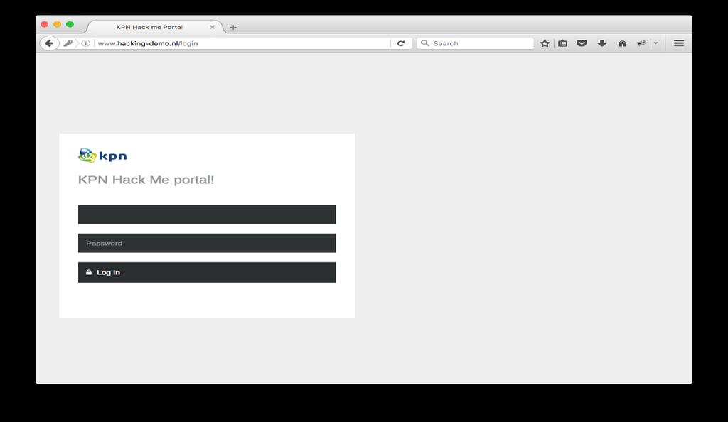 KPN Hack Me Portal demo in de pauze
