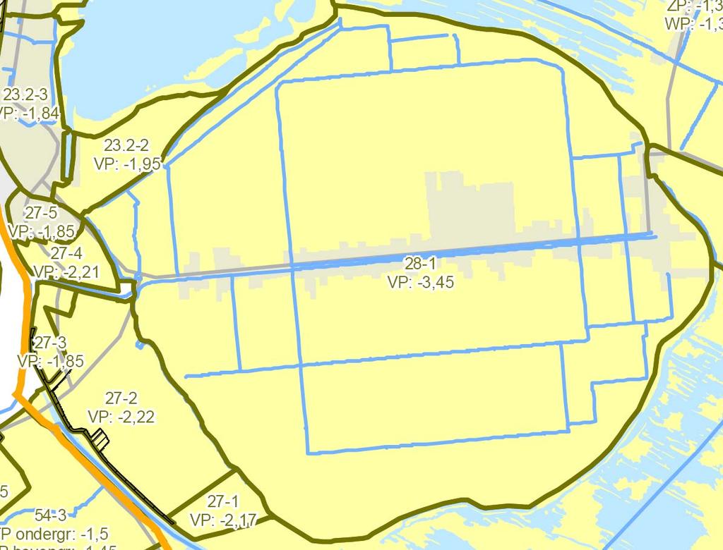 Bijlage 3 Vigerende peilen in het plangebied Het plangebied omvat de peilvakken