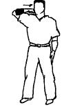 Passiviteit (FS, NW) Toekennen van passiviteit: De scheidsrechter draait horizontal beide armen van de elleboog tot de pols voor zijn lichaam rond.