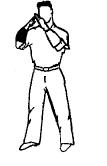 Gelijktijdige actie van beide zijden (FS) (Aiuchi) De scheidsrechter brengt beide gebogen armen horizontaal voor zijn lichaam waarbij de vuisten elkaar raken.