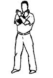 Hikiwake Onbeslist (gelijke score): De scheidsrechter kruist de armen voor zijn borst met de handpalmen open. De scheidsrechter kondigt Hikiwake aan.
