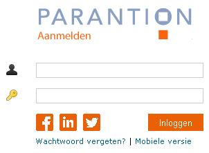 Als u inloggegevens heeft, kunt u via het internetadres https://scorion3.parantion.nl/login/ naar de applicatie gaan. Vervolgens kunt u inloggen met uw gebruikersnaam en wachtwoord.