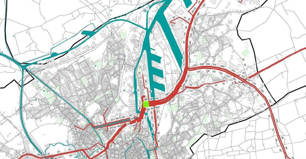 Het verkeersmodel Gent onderzocht het doorgaand verkeer in de wijk Muide-Meulestede in 2014.