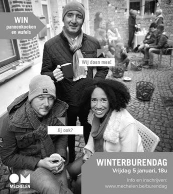 Winterburendag Op vrijdag 5 januari vindt de allereerste Winterburendag plaats in Mechelen.