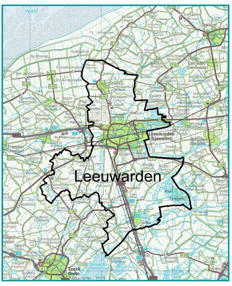 De nieuwe gemeente Leeuwarden De gemeente Leeuwarden zal in 2018 naar verwachting circa 121.400 inwoners tellen, verspreid over 36 kernen over een oppervlakte van circa 256 km².