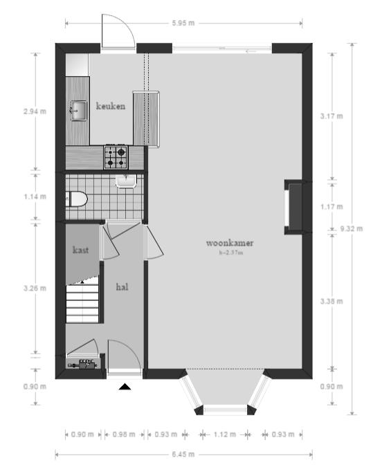 Asbesthoudend Plattegrond begane grond Niet onderzocht Visueel locatie Vo