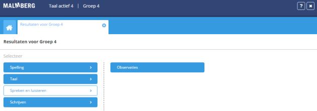 3.7. Observaties invoeren Selecteer het domein Spreken en luisteren. Klik op Observaties.