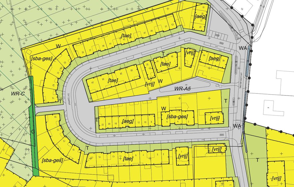 170403bp11 7 Ter plaatse van de twee percelen binnen het plangebied zijn zowel geen bouwvlak als geen aanduiding ten aanzien van het nieuw bouwen van woningen opgenomen.