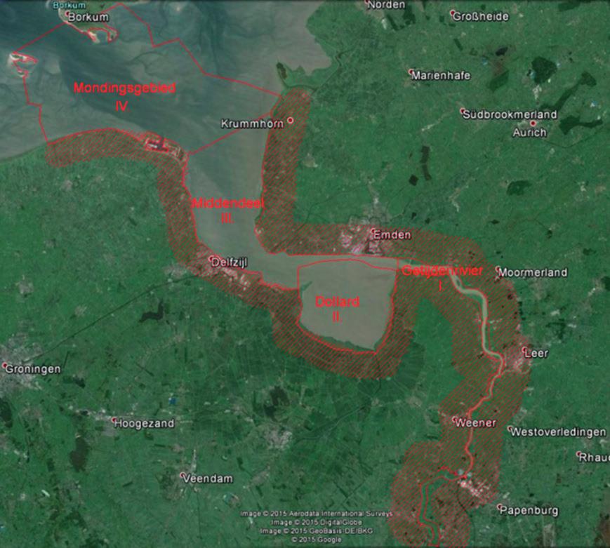 beheerd. Het MIRT-onderzoek richt zich in hoofdzaak op de deelgebieden Dollard, Middeldeel en Mondingsgebied; zij worden in dit rapport gezamenlijk aangeduid als de Eems-Dollard.