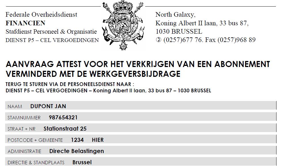 A. Vervoerkosten 1. Tussenkomst woon-werkverkeer 1.