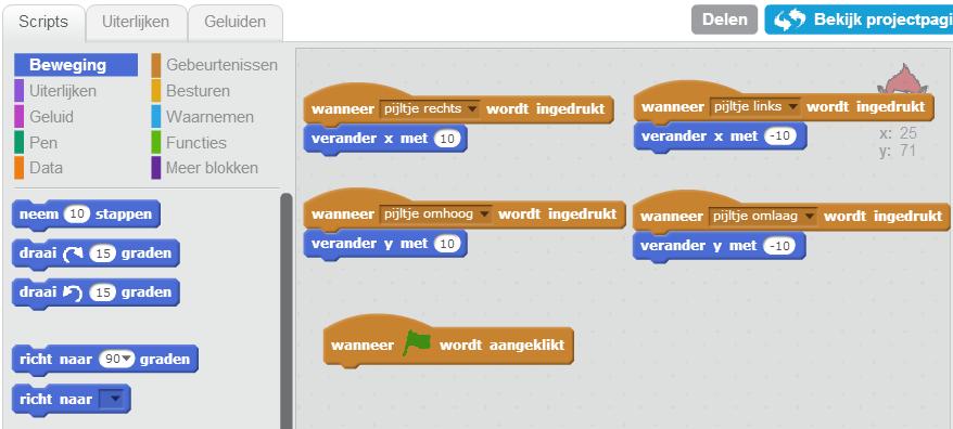 Sturen maar Probeer het spel nu eens uit. Helaas loopt Giga nog dwars door de muren heen.