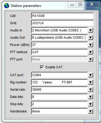 Software en setup Setup WSPR 2.