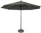 L 2 x B 2 m. De Galdo parasol is verkrijgbaar in volgende formaten: L 2 x B 2 m, diam. 2,5 m en diam. 3 m. Milano parasol (43897) In aluminium. Kleur mast en baleinen: zwart. Doek: polyester 250 g/m2.