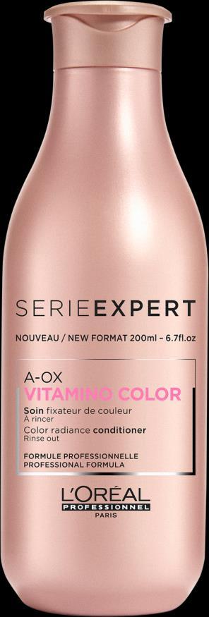 VITAMINO COLOR Gekleurd haar Een cocktail vol anti-oxydanten: Neohesperidin: Bescherming van de haarwortel en vecht tegen oxidatieve stress Tocopherol Panthenol: Beschermend effect UV-filter: