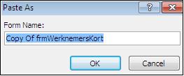 244 Geef de kopie de naam frmwerknemersnieuw en klik op OK Open het formulier in Design View Klik zonder een onderdeel van het formulier te selecteren op de knop Property Sheet Een venster met de