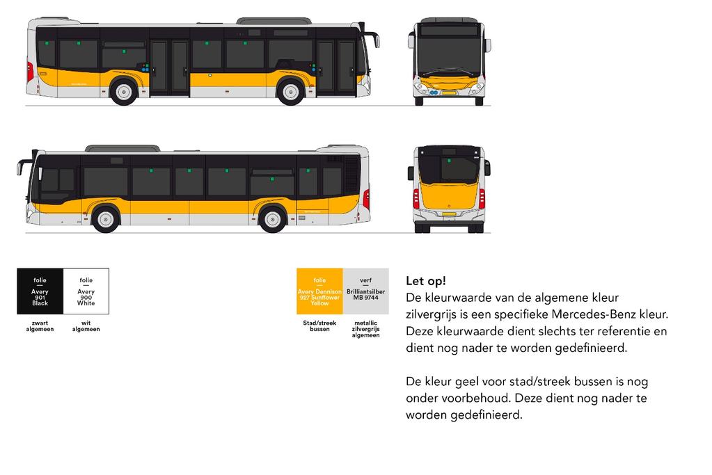 Basisnet /Aanvullend, Stad en streek ontwerp De stad- en streekbussen worden gespoten en gestickerd conform het ontwerp dat wordt aangeleverd door het communicatiebureau van het OV-bureau.