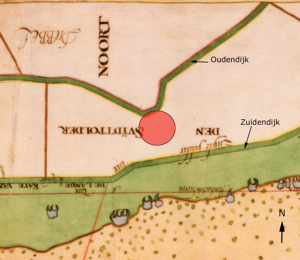Op een kaart van Mathijs van Nispen uit 1673 is er voor het eerst bebouwing in het gebied aangegeven (afb. 5).