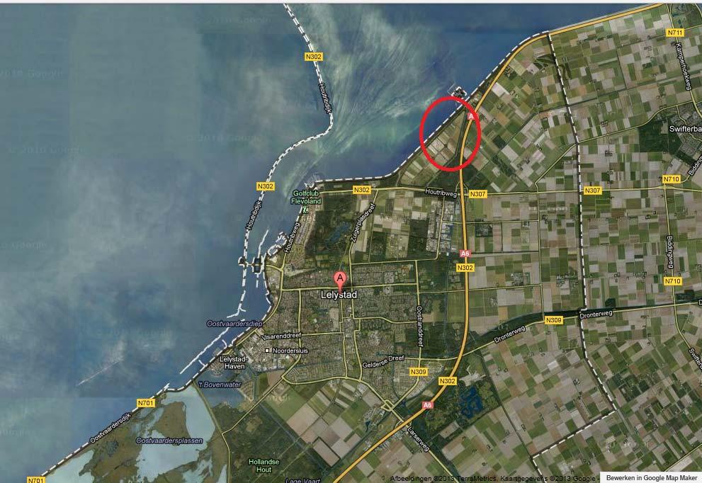 3 ALGEMENE BESCHRIJVING PLANGEBIED Het bedrijventerrein Flevokust is gelegen aan de noordzijde van Lelystad. Het terrein wordt in fasen aangelegd.