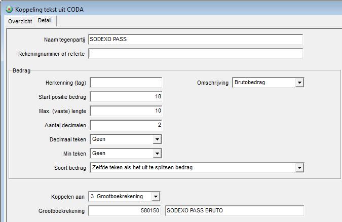 Koppeling tekst uit CODA m.b.t. de betaalkaarten Het menupunt Koppeling tekst uit CODA werd uitgebreid en wordt nu ook gebruikt in de plaats van het vroegere menupunt Boekingsgegevens betaalkaarten.
