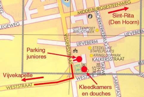 PARKING, KLEEDKAMERS EN DOUCHES JUNIORES ROUTE NAAR MOERKERKE Moerkerke is een deelgemeente van de stad Damme en is