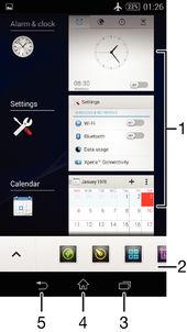 Vanuit het scherm Toepassingen naar een applicatie zoeken 1 Om het menu van het scherm Toepassingen te openen, sleept u de linker rand van het scherm Toepassingen naar rechts. 2 Tik op Apps zoeken.