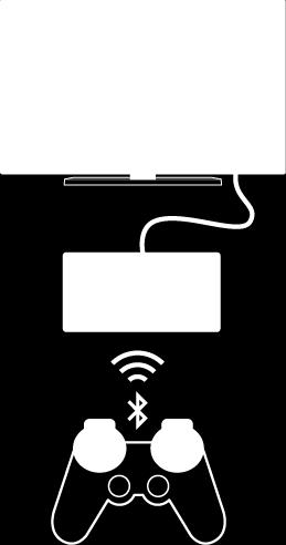 Om een verbinding tussen een DUALSHOCK 3 draadloze controller en uw apparaat te maken, heeft u een USB On-The-Go adapter nodig.