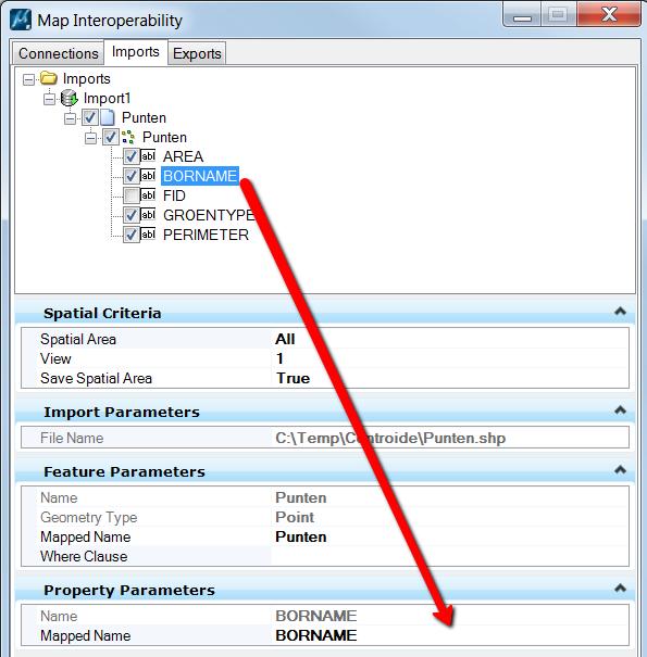 Selecteer de Feature en Importeer de data 4.2 Kopieer attributen De tool centroids.