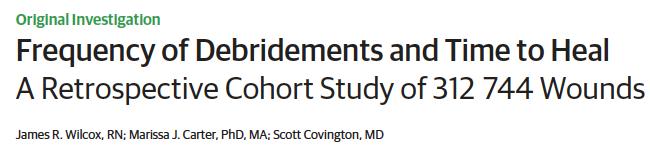 Frequent debridement healed more wounds in a shorter time (P <.001).