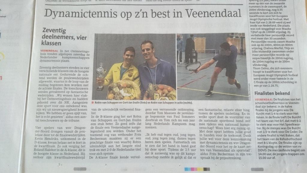 Heren, bedankt! Robin en Gert-Jan Slotwoord van de wethouder Aan het einde van het toernooi werd de prijsuitrijking verzorgd door onze wethouder van sportzaken Frits Beckerman.