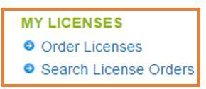 Andere EPKI-functies My Licenses Koop Certificate License packs of bekijk de inhoud van uw licentiepakket. Opmerking: De functie Order Licenses is alleen beschikbaar voor de EPKI Administrator.