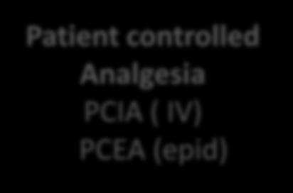 1.Lokale - LRA - Neuraxiaal Chirurg Anesthesist LA infiltratie wondcatheter Patient controlled Analgesia PCIA ( IV) PCEA