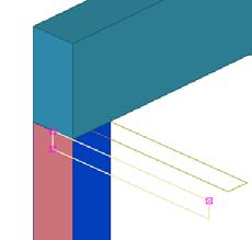 kolom en balk parametrisch te maken, gebruiken we afstand D2 die na het koppelen van de fittingen