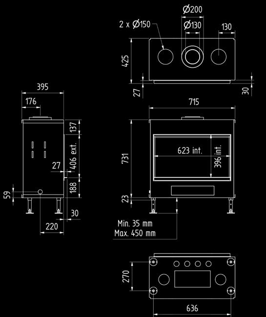 Luna 700 H Diamond vermogen / puissance *2-5 KW rendement / rendement 86 %