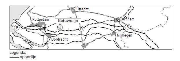 BETUWELIJN In juni 2007 is de Betuwelijn geopend. Dit is een spoorlijn van 160 km lengte die speciaal bedoeld is voor goederentransport per trein. De aanleg van de Betuwelijn kostte 4,7 miljard euro.