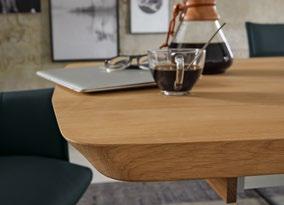 Informatie Zeer modern tafel- en stoelenprogramma HOLLY: Moderne tafels met vrije vorm-bladen, naar keuze met synchroonuittrekelement.
