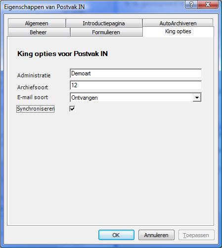 5. het volgende venster komt met de Leesmij (met belangrijke informatie over de Outlookkoppeling). Deze informatie staat grotendeels ook in dit document.