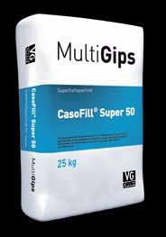 www.multigips.nl Handplamuur van gips MultiGips CasoFill Super 50 Hoogwaardige gipsgebonden voeg-, vul- en fijnplamuur NEN-EN 13963 van constante kwaliteit.